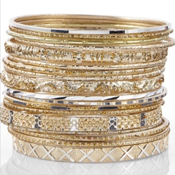 New Mixed Stackable Bangle Set - Picture 2 of 3